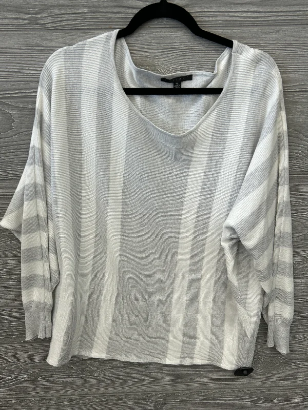 Sweater By Cyrus Knits In Grey & White, Size: Xl