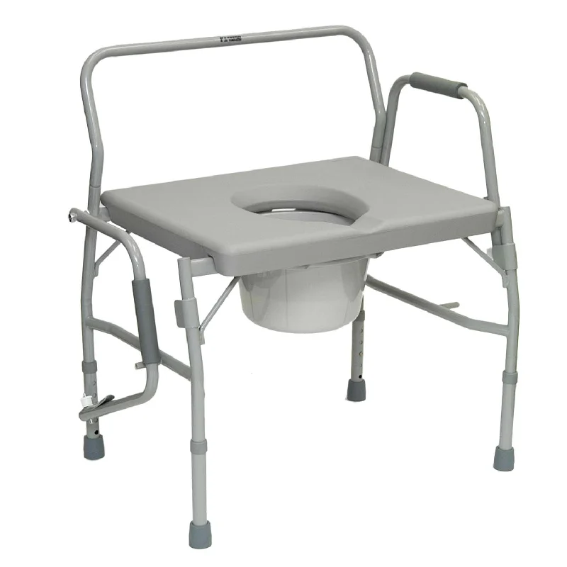 ProBasics Bariatric Drop-Arm Commode, Grey Frame w/ Grey Accessories