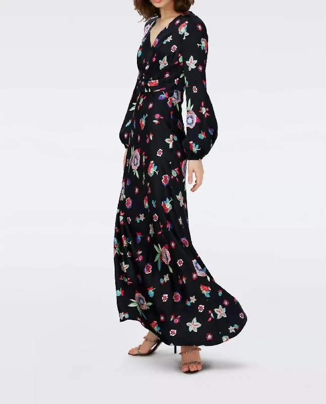 Monika Maxi Dress In Mystic Flower Dots