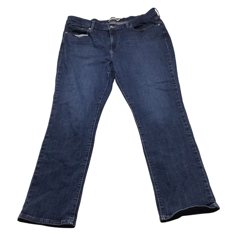 Jeans Straight By Levis In Blue Denim, Size: 18