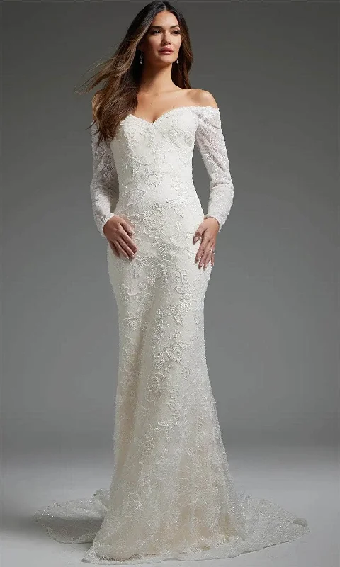 Jovani JB40591 - Lace Long Sleeve Bridal Gown