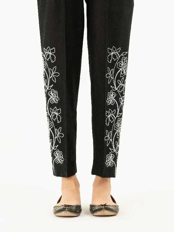 Embroidered Cambric Trousers(Pret)