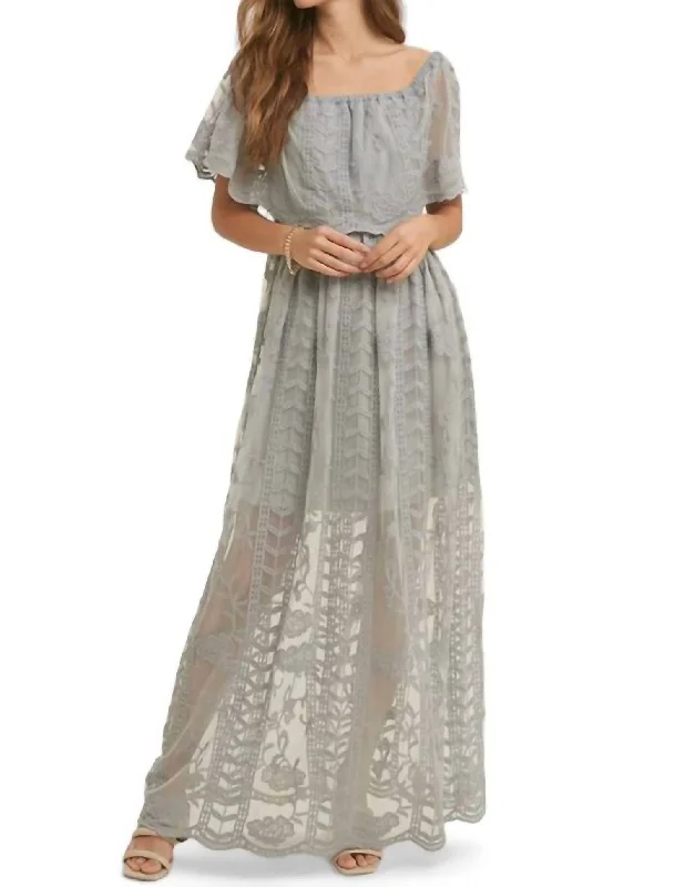 Anne Lace Overlay Maxi Dress In Cloud