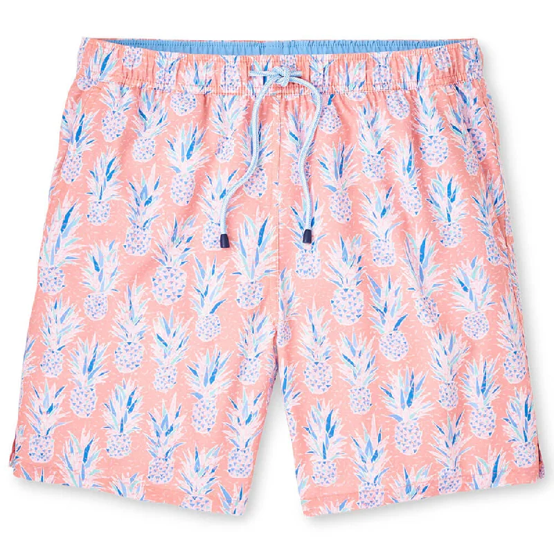 Peter Millar 7-Inch Pineapple In Paradise Swim Trunks - Coral Reef