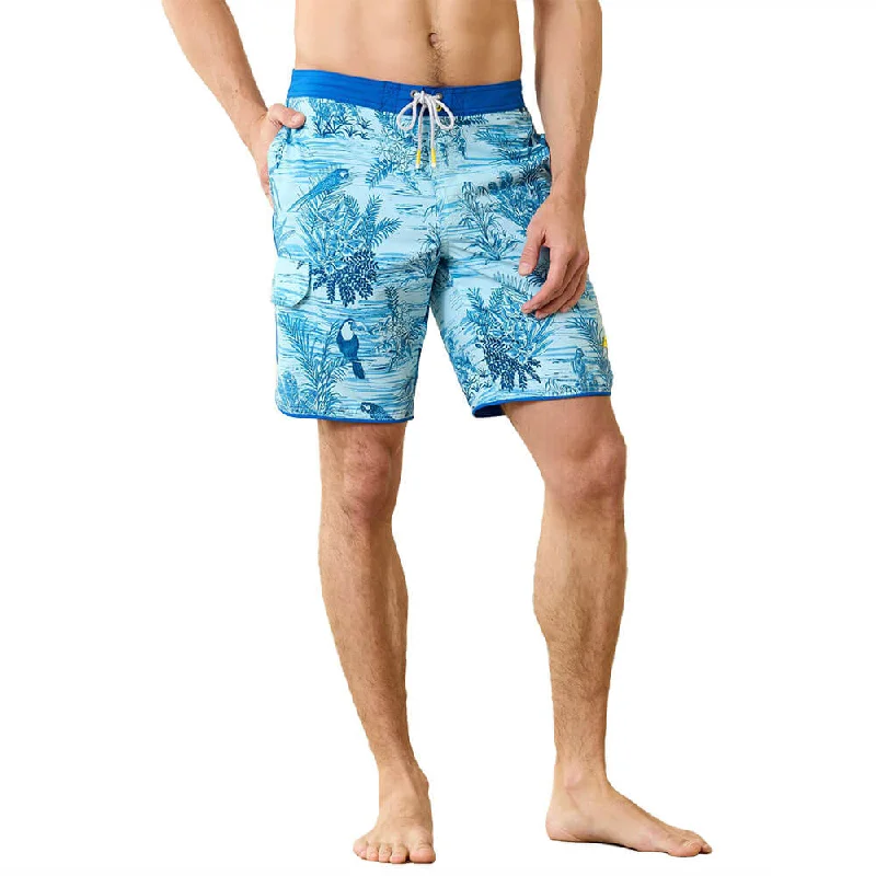 Tommy Bahama 9-Inch Baja Birds Eye View Swim Trunks - Aqua Splash