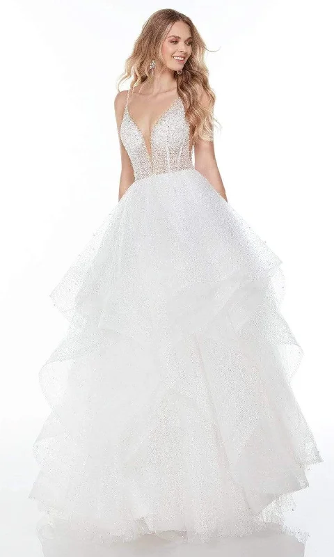 Alyce Paris - 61107 Pearl Beaded Organza A-Line Gown