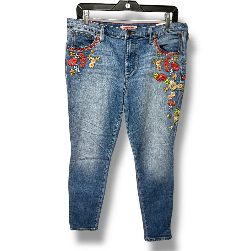 Jeans Skinny By Johnny Was In Floral Print, Size: 10