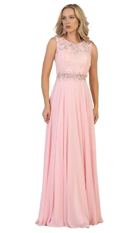 May Queen - Embellished Lace Pleated Prom Dress