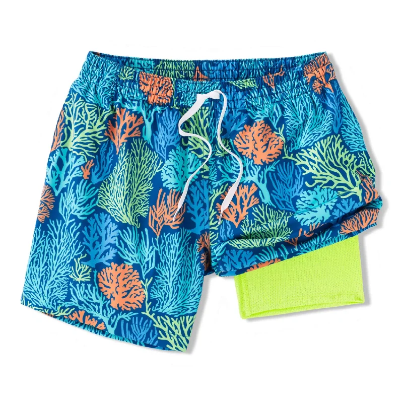 Chubbies 5.5-Inch The Coral Quarrels Swim Trunks - Bright Blue