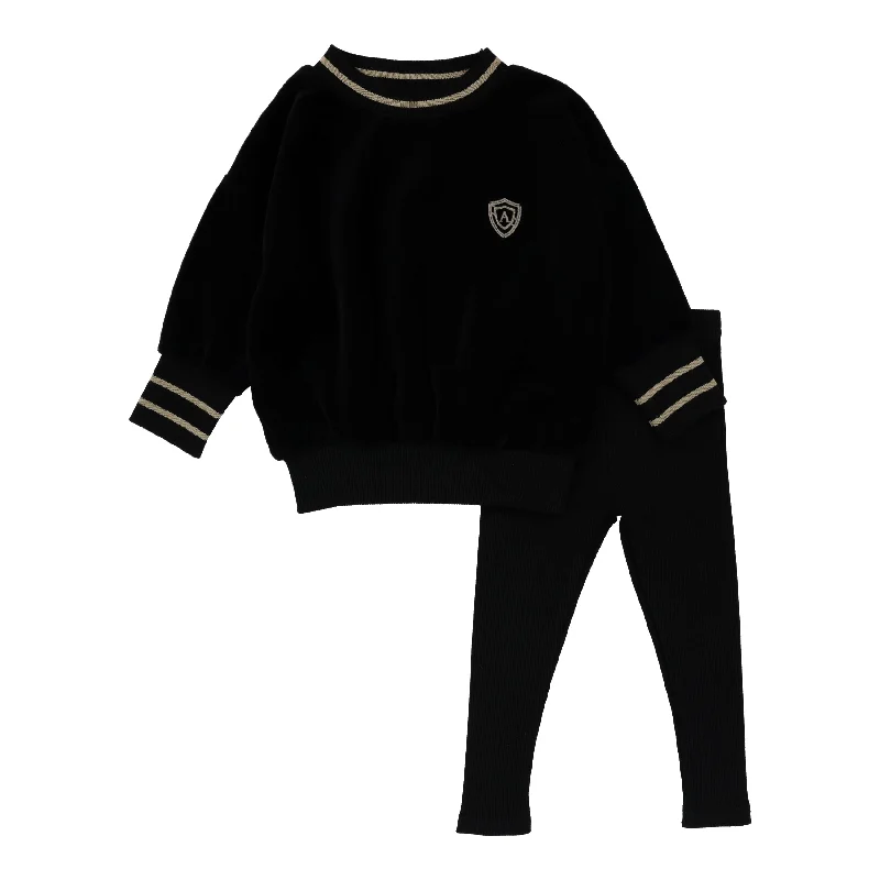 Analogie Velour Boys Set - Black