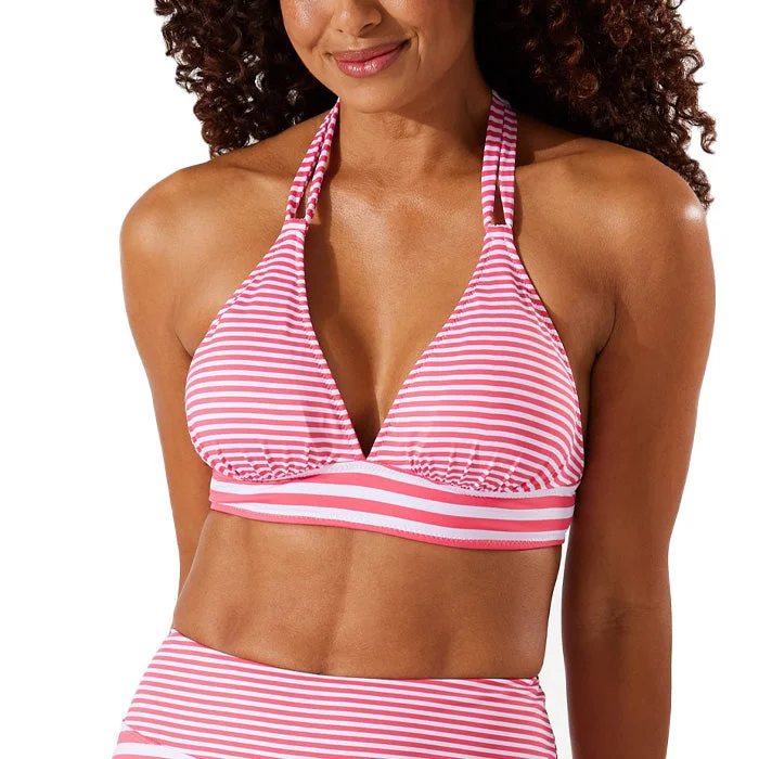 Tommy Bahama Breaker Bay Stripe Reversible Double Strap Halter Top - Coral Coast