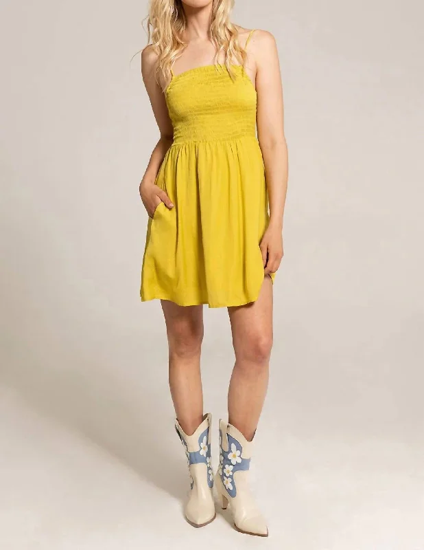 Ada Mini Tank Dress In Yellow