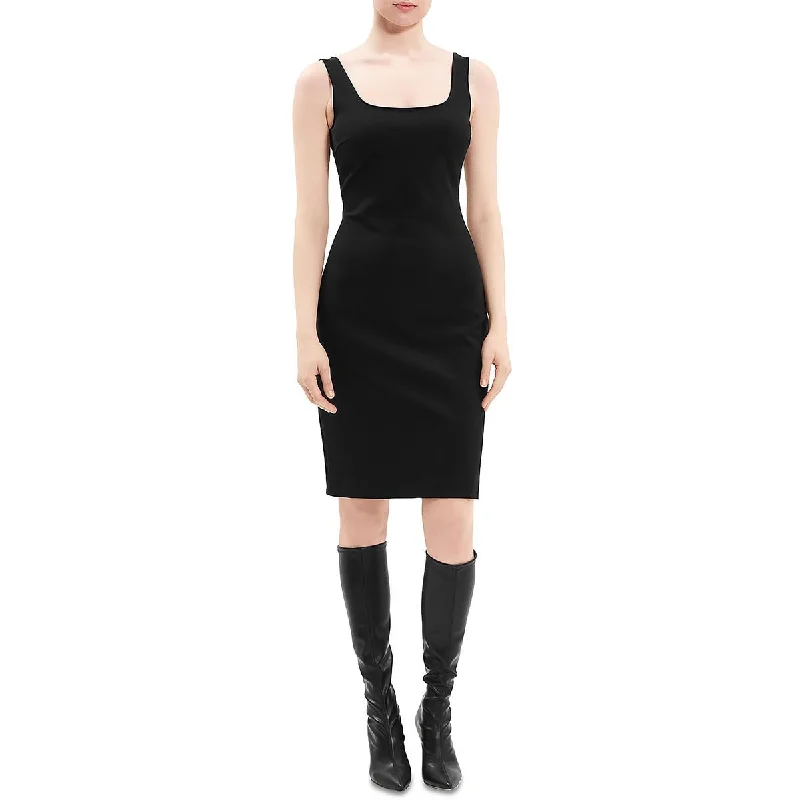 Womens Scoop Neck Sleeveless Midi Dress