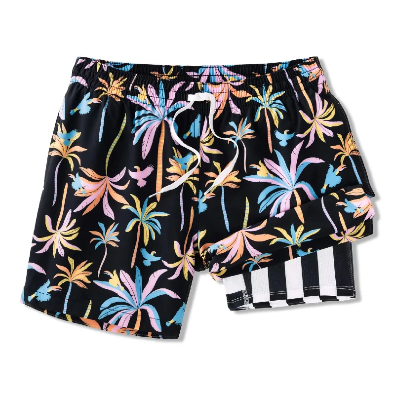 Chubbies 5.5-Inch The Black Light Nights Swim Trunks - Black - Pattern Base (Plaids)