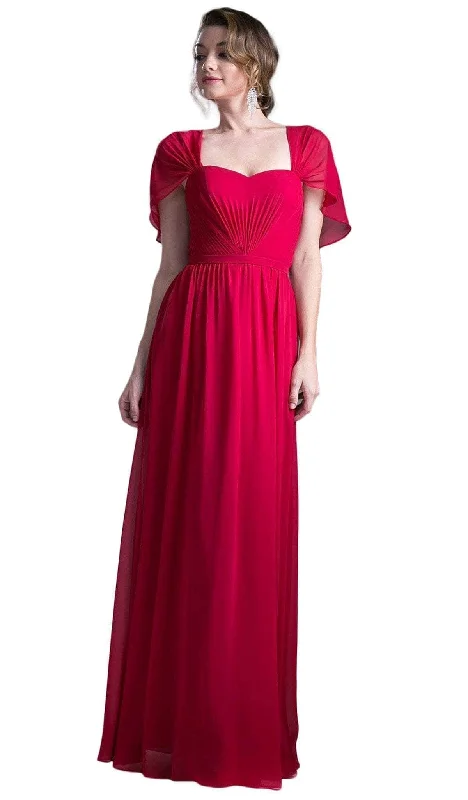 Ladivine CH532 - Semi-Sweetheart Dress With Cape Detail