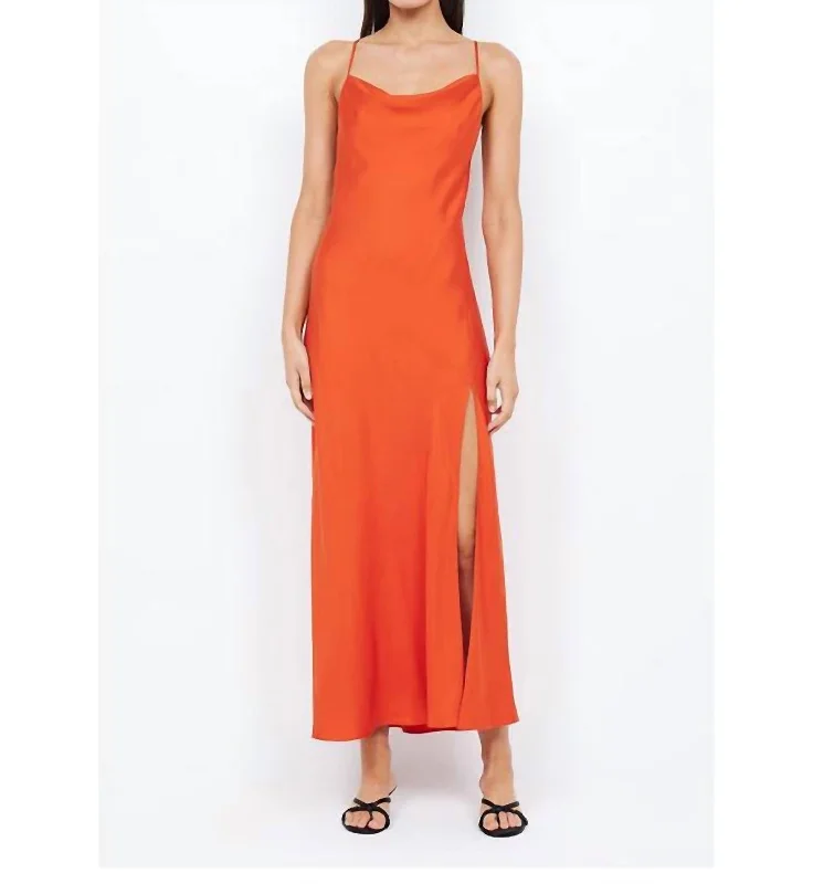 Ainsley Tie Maxi Dress In Spice