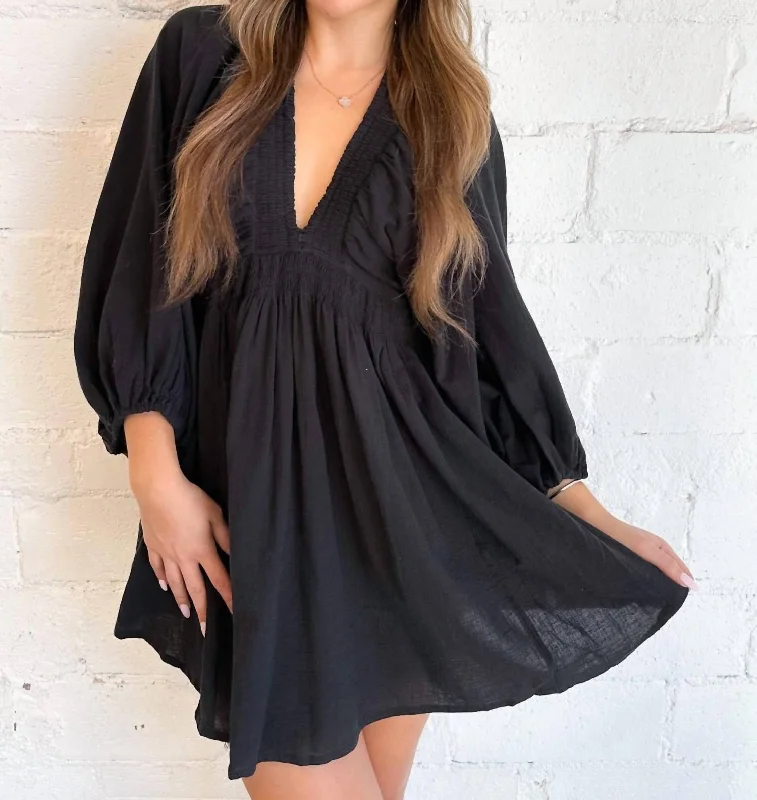 For The Moment Mini Dress In Black