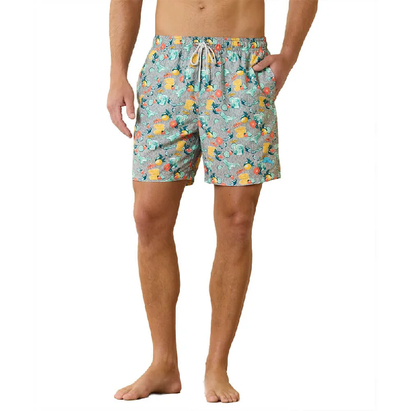 Tommy Bahama 6-Inch Naples Tales Of A Cocktail Swim Trunks - Concrete Grey