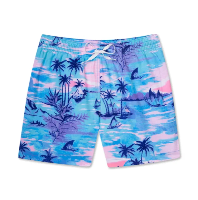 Chubbies 5.5-Inch The She's Got A Ticket To Tides Swim Trunks - Bright Blue