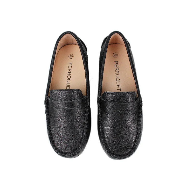 Perroquet Leather Penny Loafers - Black