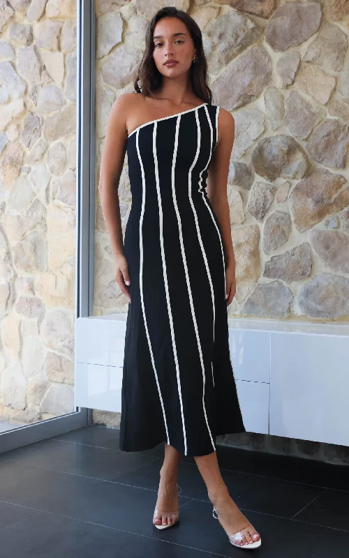 Finlee Maxi Dress - Black White