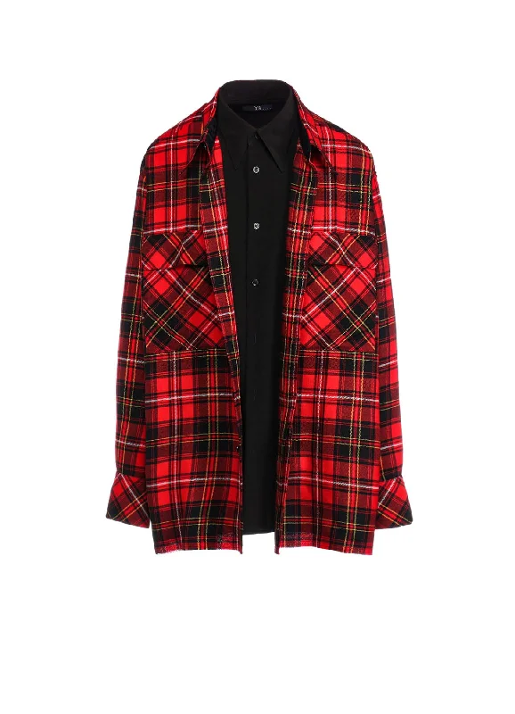 TARTAN CHECK DOUBLE LAYERED SHIRT