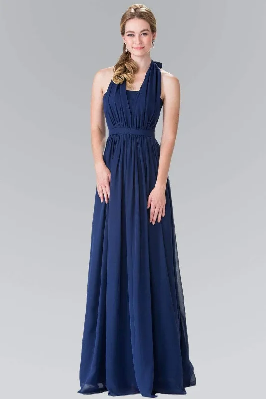 Elizabeth K - GL2362 Long Chiffon Halter Dress