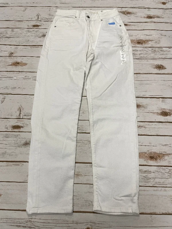 Jeans Straight By American Eagle In White, Size: 2