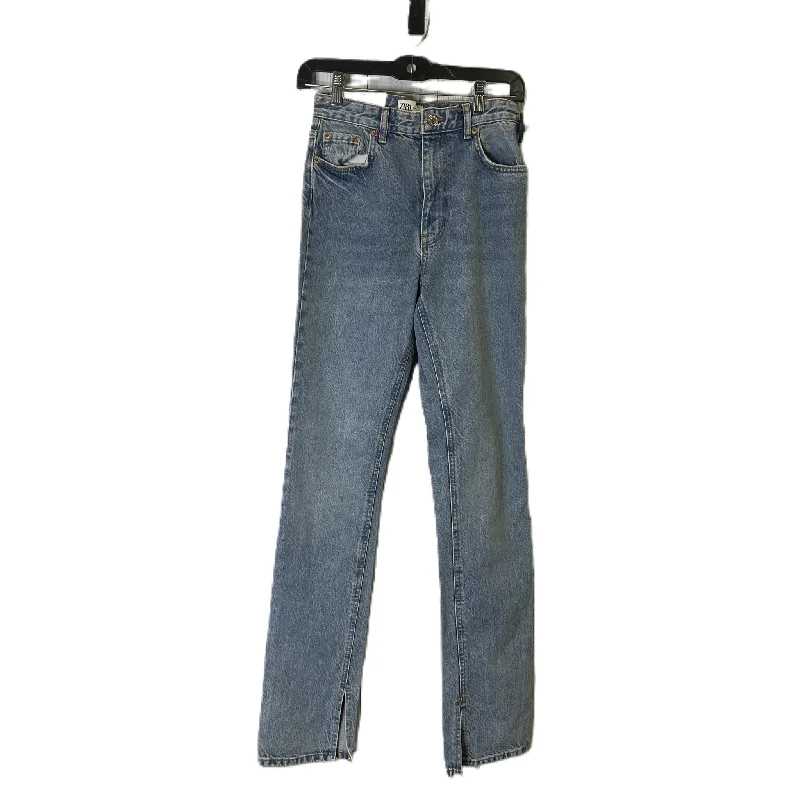 Jeans Flared By Zara In Blue Denim, Size: 2