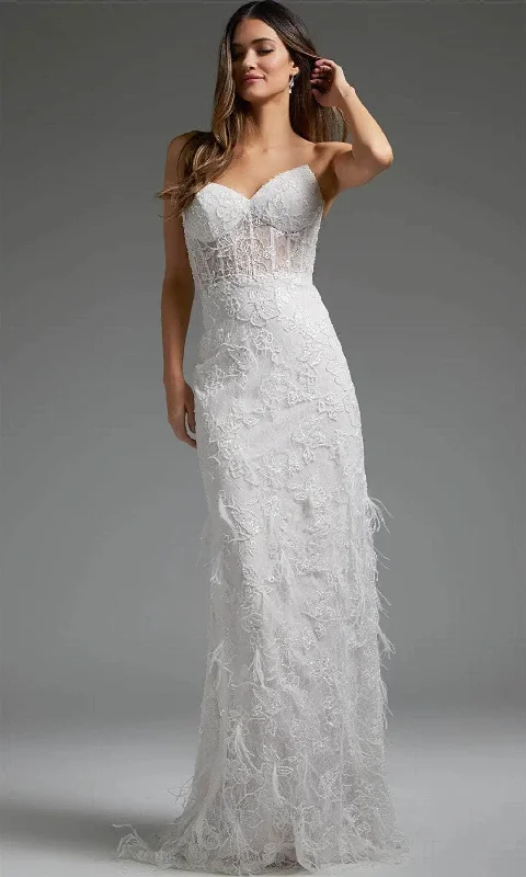 Jovani JB40590 - Lace Sheath Bridal Dress