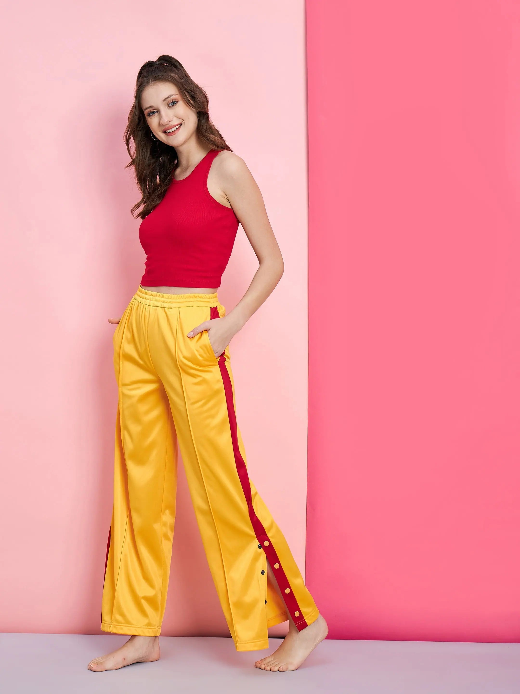 Women Solid Standard Red Jumpsuits & Sets