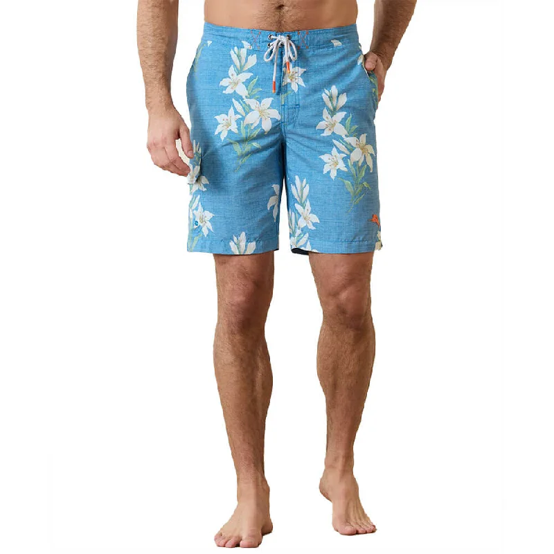 Tommy Bahama 9-Inch Baja Open Water Blooms Boardshorts - Blue Allure