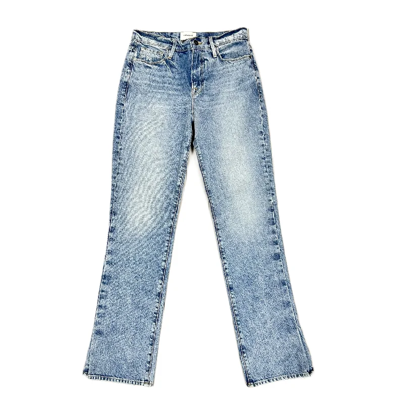 Jeans Straight By Frame In Blue Denim, Size: 2