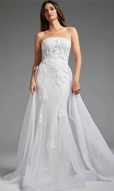 Jovani JB24560 - Strapless Overskirt Bridal Gown