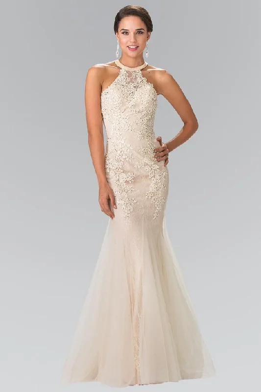 Elizabeth K Bridal - GL2243 Lace Halter Mermaid Gown