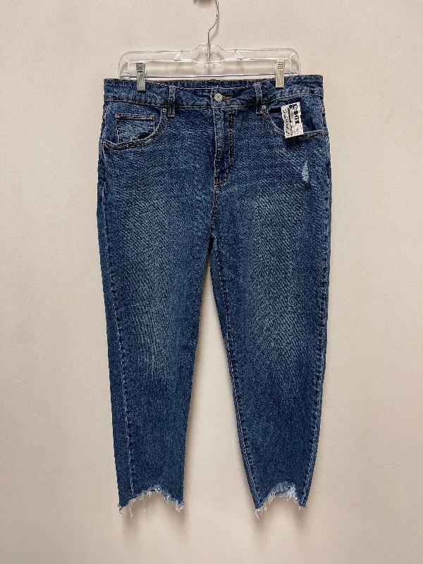 Jeans Straight By Time And Tru In Blue Denim, Size: 14