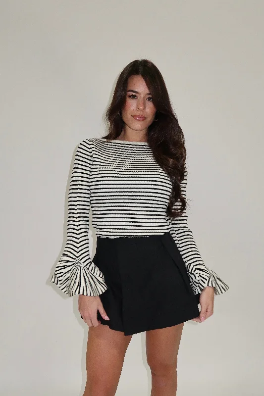 Striped Bell Sleeve Top