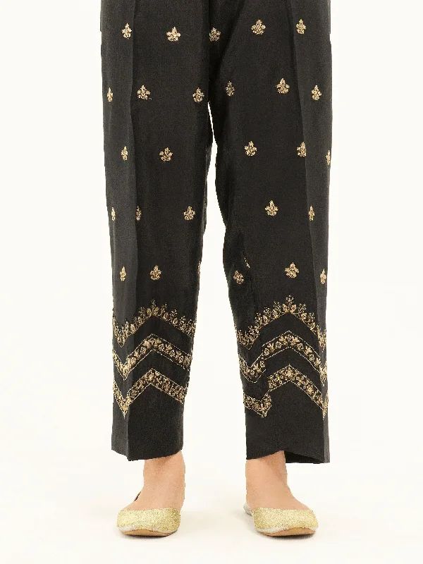 Embroidered Silk Trousers