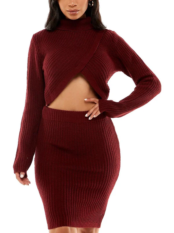 Womens Cropped Midi Two Piece Dress