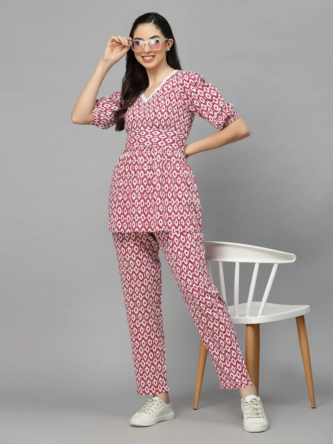 Women Printed Standard Purple Jumpsuits & Sets