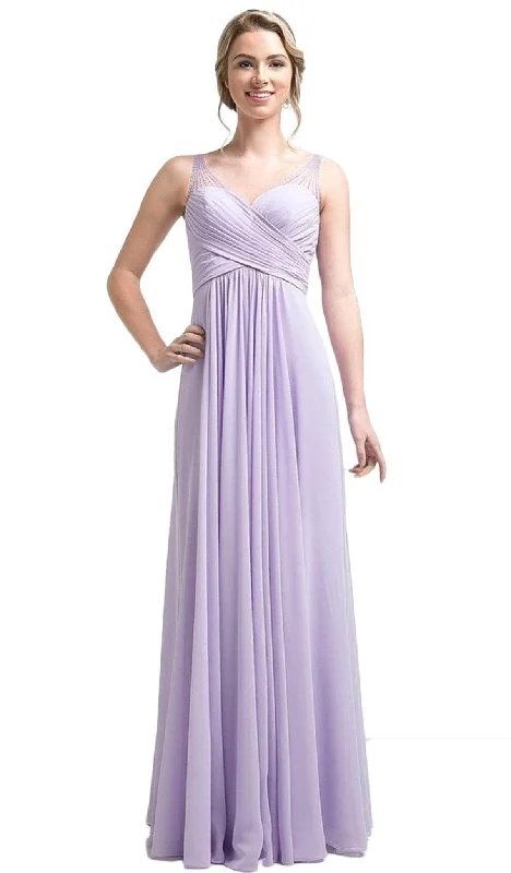 Ladivine CJ214 - Strapless Crisscrossed Bodice A-Line Gown