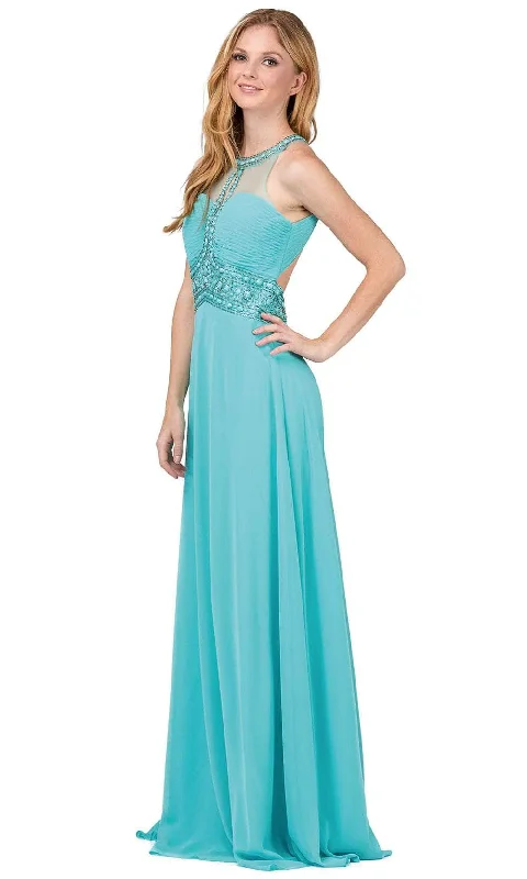 Dancing Queen - Halter Keyhole A-Line Evening Gown 9270