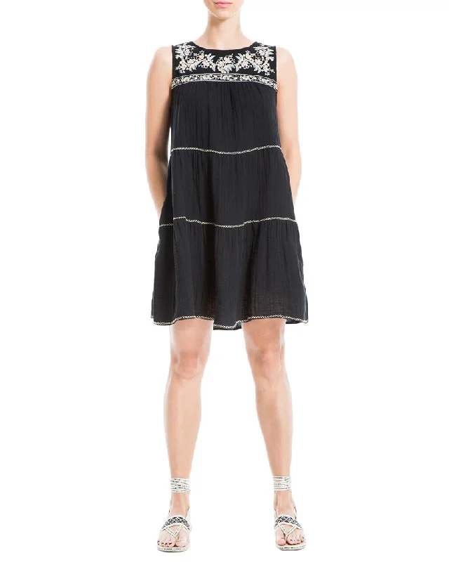 Max Studio Embroidered Short Dress