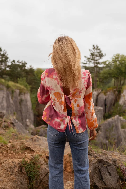 Orange Patterned Eglantine Blouse