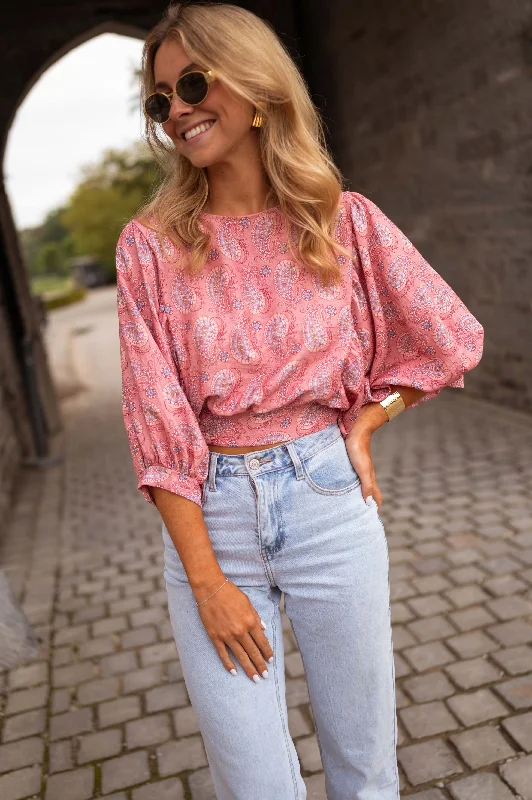 Pink Patterned Karlou Blouse