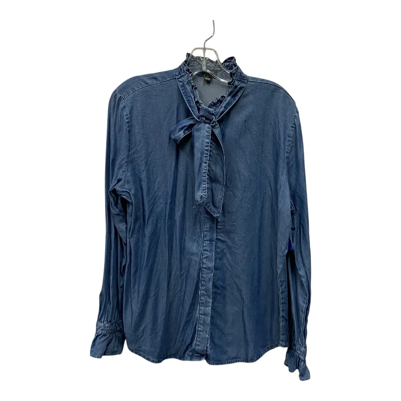 Top Ls By Ann Taylor In Blue, Size:L