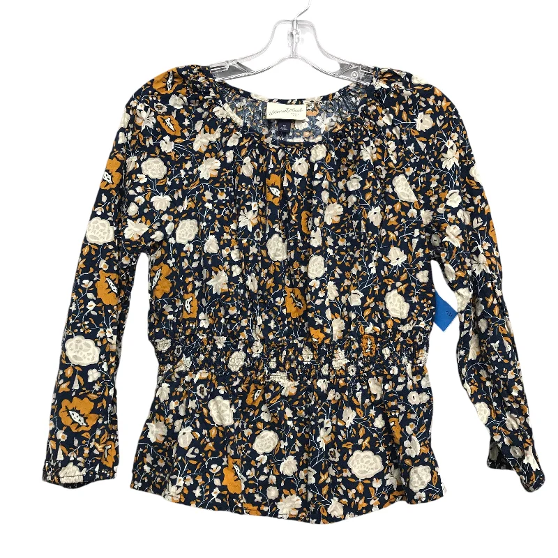 Top Ls By Universal Thread In Floral Print, Size:Xs